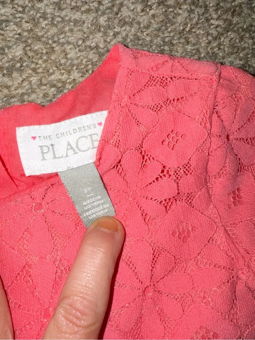 The Children's Place Coral Eyelet Cap-Sleeve Dress